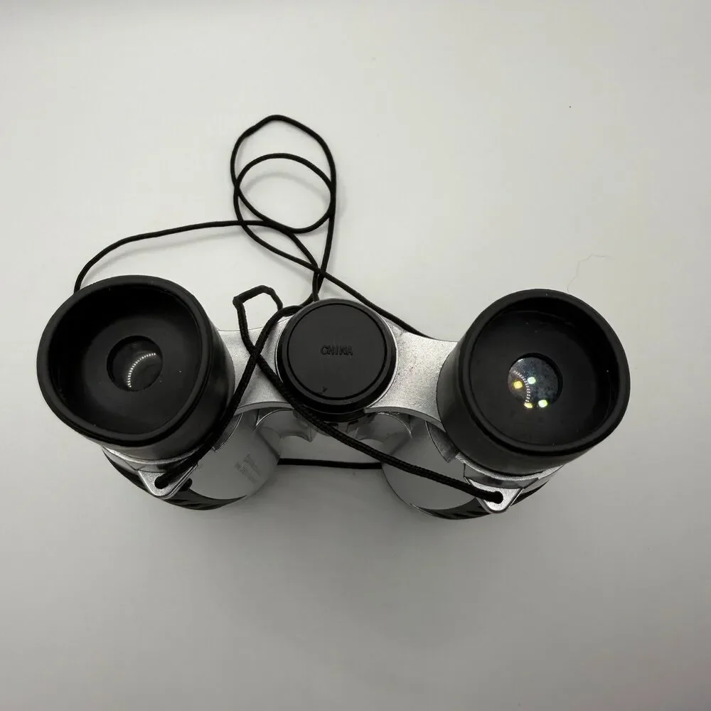 Emerson Gray Black Compact Foldable Lightweight Vision Zoom Binoculars with Case